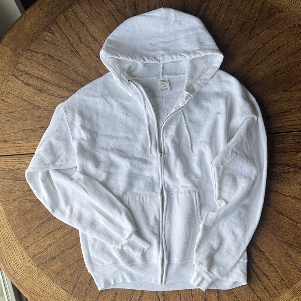 Hanes - Ecosmart White Zip-Up Hoodie